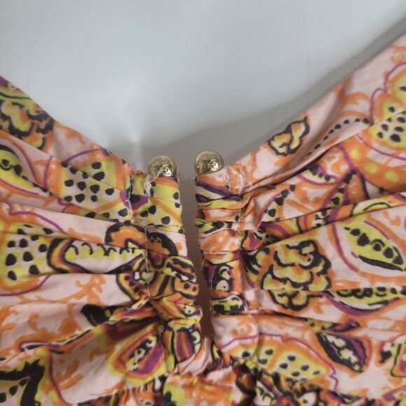 Sam Edelman Medium dress Erica mini flower pockets crepe smocked - Picture 4 of 16